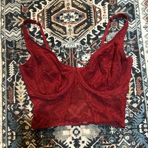 Gilly Hicks Red Corset Bralette